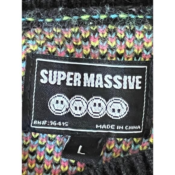 Super massive 80s retro multicolor geometric sweater - Picture 5 of 6